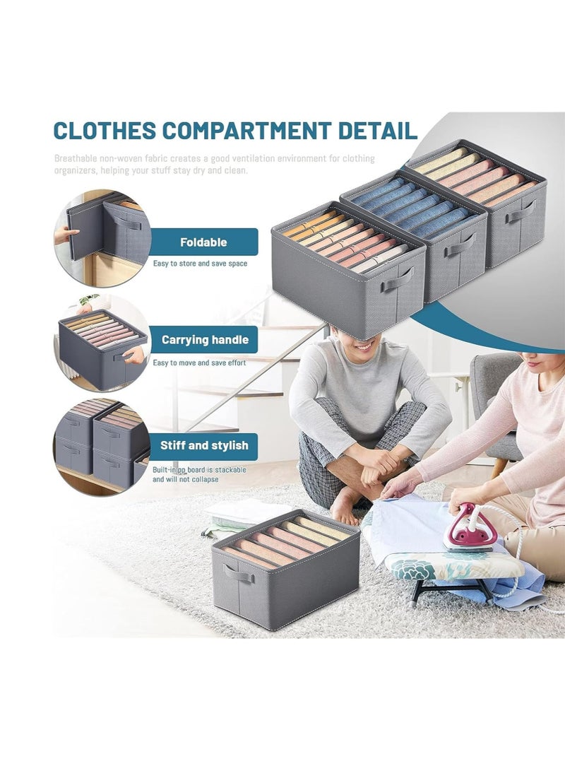 DUNISO 3 Pack Large Wardrobe Clothes Organizer, Closet Organizers and Storage, 22 Grids Foldable Drawer Dividers Organizers for Clothes Pants Shirts, Washable Clothing Bins Closet Storage Organizer  - Image 4