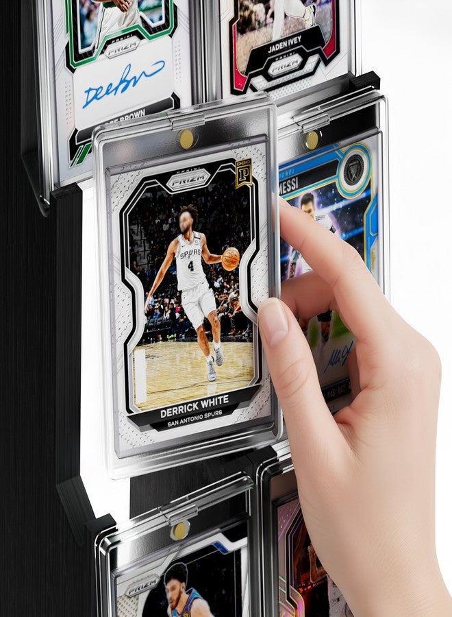 Emfogo Card Display Stand (2 Pack), Wooden 3 Tier Sports Graded Card Display, Trading Card Display Stand for Sports Card Collection & Show, Black - Image 4