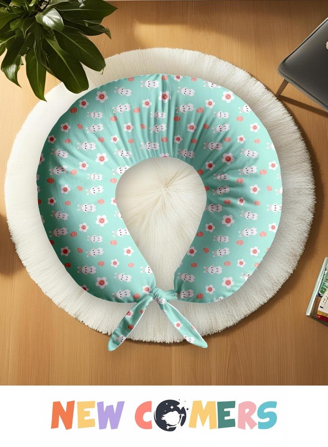 NEW COMERS® Baby Feeding Pillow with 100% Cotton Removable Cover | Breastfeeding Pillow | Nursing Pillow | (Sea Green) - Image 4