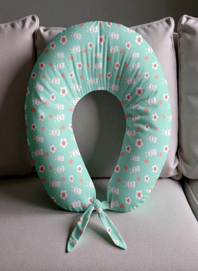 NEW COMERS® Baby Feeding Pillow with 100% Cotton Removable Cover | Breastfeeding Pillow | Nursing Pillow | (Sea Green) - Image 2