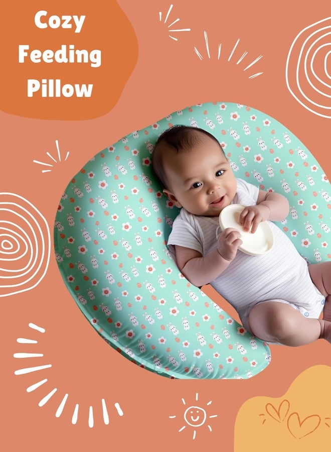 NEW COMERS® Baby Feeding Pillow with 100% Cotton Removable Cover | Breastfeeding Pillow | Nursing Pillow | (Sea Green) - Image 5