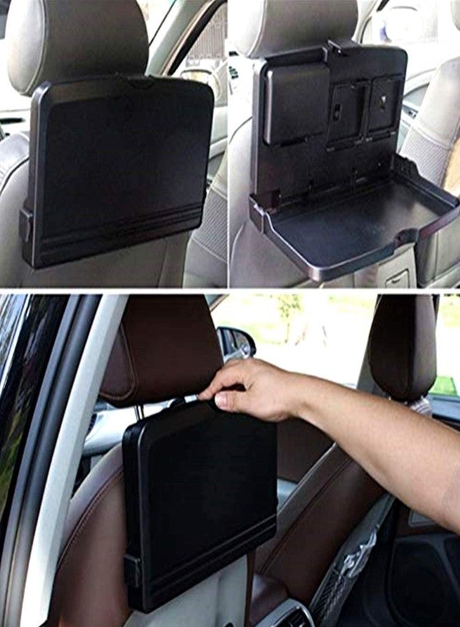 Furret Foldable Car Food Tray Holder Multi- Functional Portable Auto and Drink Tray – Black Eating Organizer Backseat Car – Kids Table Food Holder Desk- Laptop, Meal - Image 3