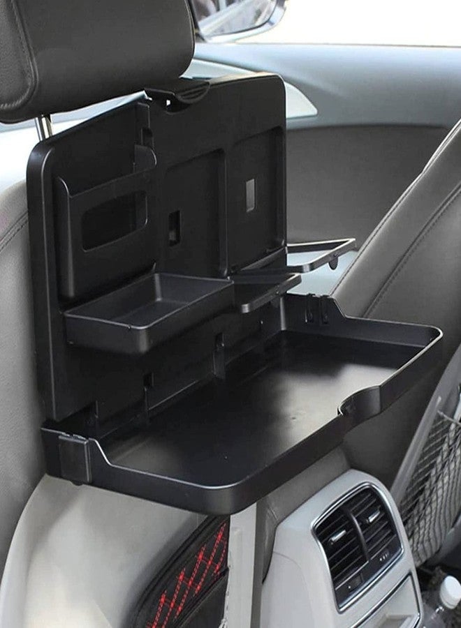 Furret Foldable Car Food Tray Holder Multi- Functional Portable Auto and Drink Tray – Black Eating Organizer Backseat Car – Kids Table Food Holder Desk- Laptop, Meal - Image 2