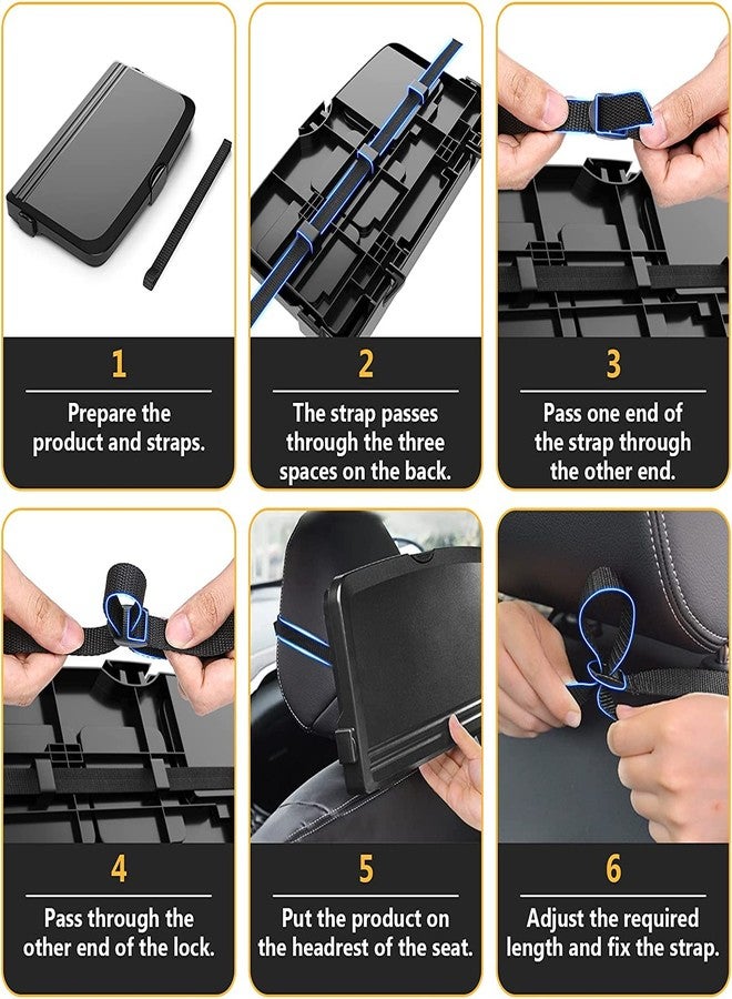 Furret Foldable Car Food Tray Holder Multi- Functional Portable Auto and Drink Tray – Black Eating Organizer Backseat Car – Kids Table Food Holder Desk- Laptop, Meal - Image 4