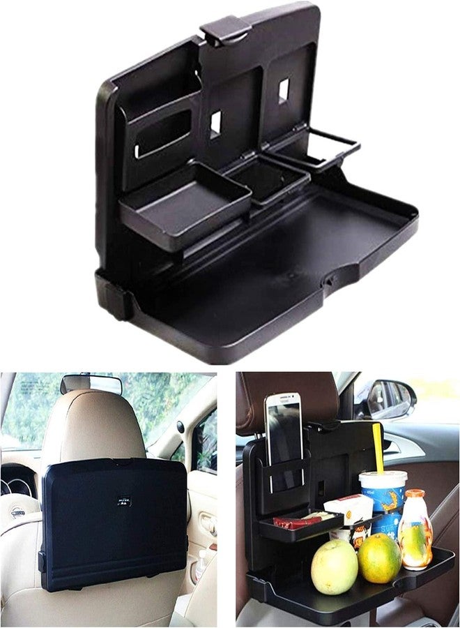 Furret Foldable Car Food Tray Holder Multi- Functional Portable Auto and Drink Tray – Black Eating Organizer Backseat Car – Kids Table Food Holder Desk- Laptop, Meal - Image 5