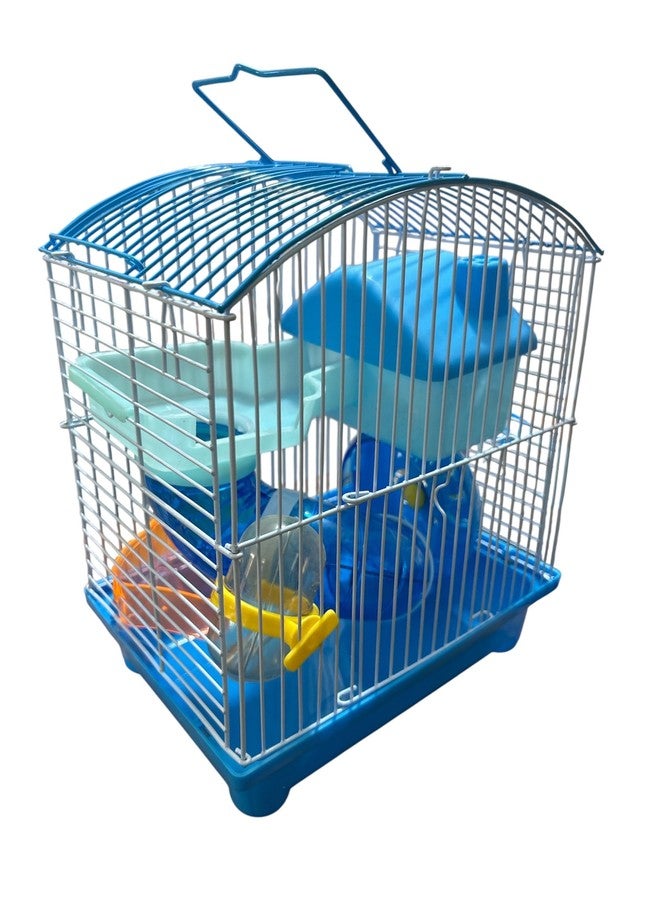 Gorilla pets قفص/بيت لعب للهامستر القزم/الجرذان/الفئران من غوريلا بيتز، مزود بكوب طعام وزجاجة ماء وعجلة تمرين مع قفص نفق (قد يختلف اللون). - Image 4