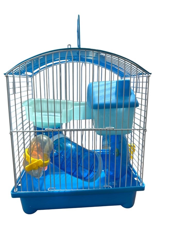 Gorilla pets قفص/بيت لعب للهامستر القزم/الجرذان/الفئران من غوريلا بيتز، مزود بكوب طعام وزجاجة ماء وعجلة تمرين مع قفص نفق (قد يختلف اللون). - Image 3