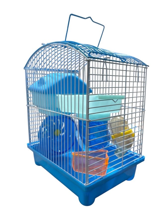 Gorilla pets قفص/بيت لعب للهامستر القزم/الجرذان/الفئران من غوريلا بيتز، مزود بكوب طعام وزجاجة ماء وعجلة تمرين مع قفص نفق (قد يختلف اللون). - Image 1