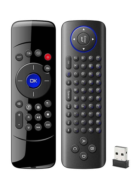 C2 6-Axis Sensor Wireless Air Mouse Remote Controller With Keyboard Black