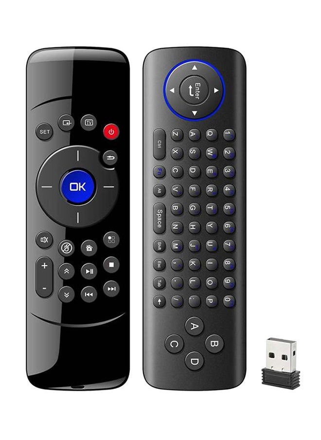 C2 6-Axis Sensor Wireless Air Mouse Remote Controller With Keyboard Black