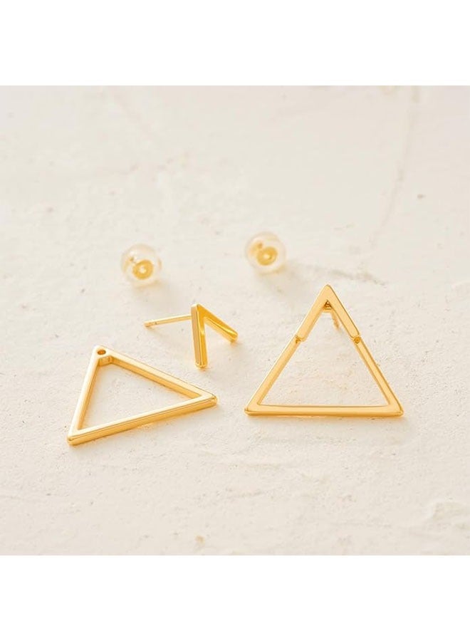 Mevecco Women Earrings Gold Stud 14K Gold Filled Small Simple Handmade Hypoallergenic Everyday Jewelry - Image 2