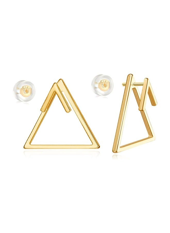 Mevecco Women Earrings Gold Stud 14K Gold Filled Small Simple Handmade Hypoallergenic Everyday Jewelry - Image 4