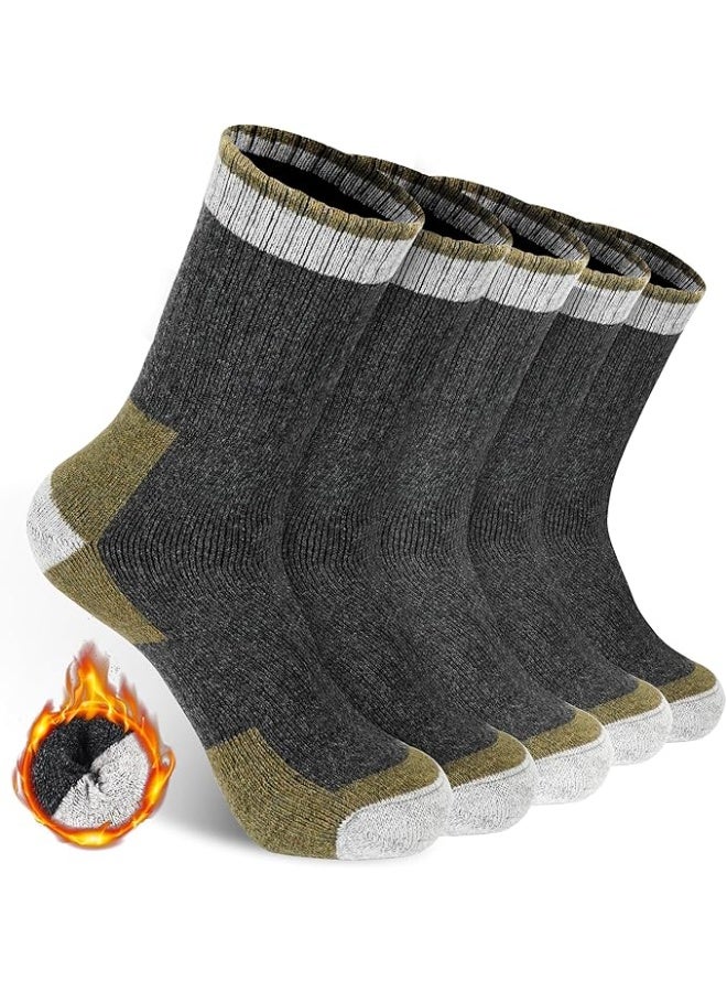 HZYH 5 Pairs Wool Socks, Mens Extra Thick Merino Winter Warm Thermal Socks For Men Fashion Crew Mens Socks - Image 1
