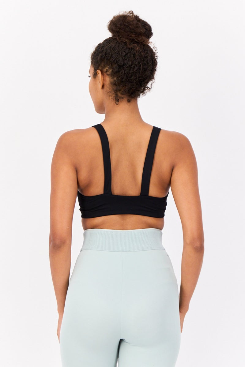 Adidas Women Brand Logo Padded Sports Bra, Black - Image 4