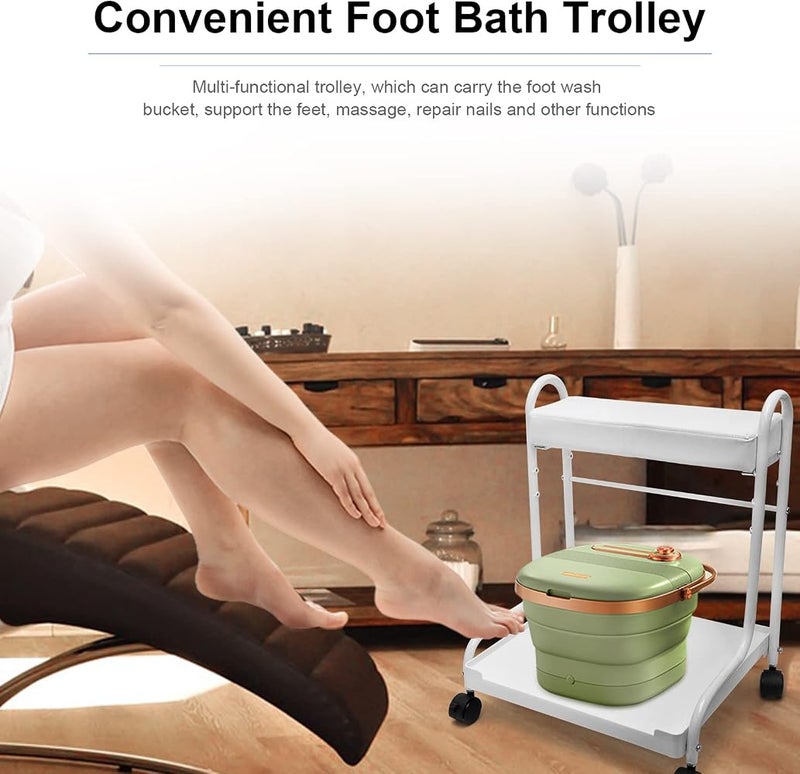Elitzia Beauty Salon Storage Trolley Foot Storage Trolley Bath Shop Special Two Colours Optional Elitzia ETST22 (White) - Image 2