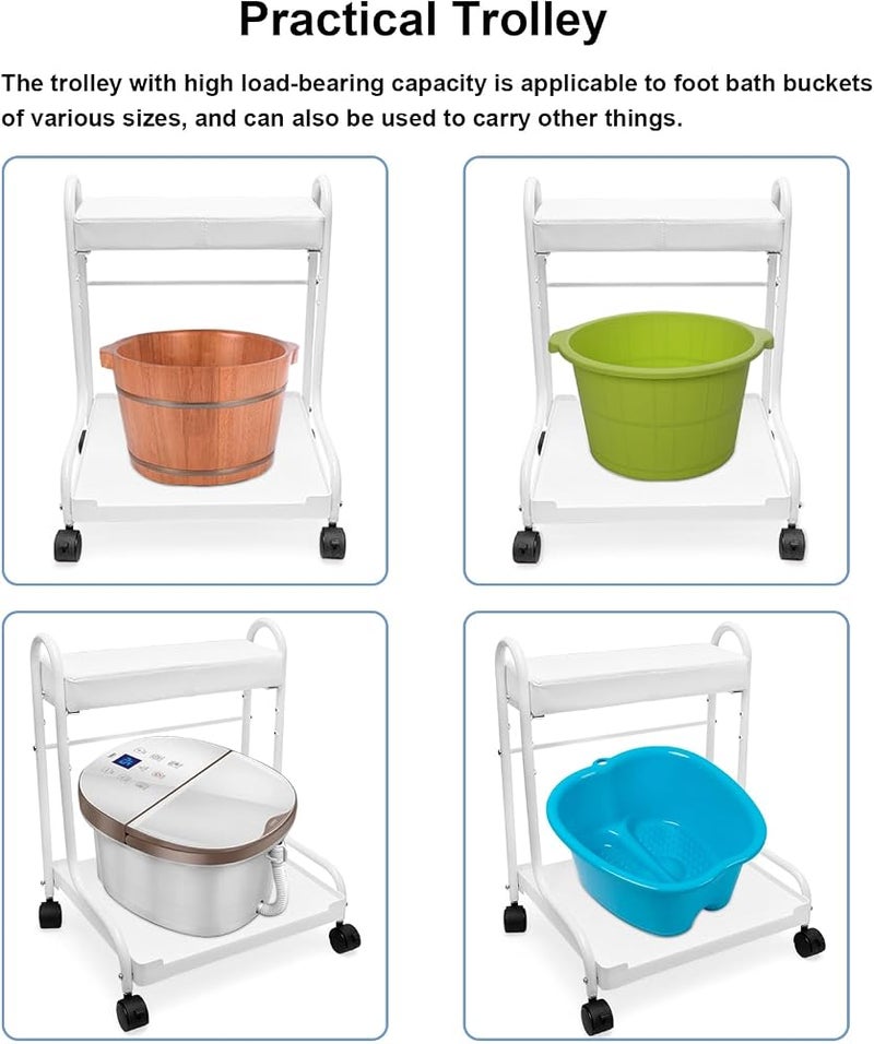 Elitzia Beauty Salon Storage Trolley Foot Storage Trolley Bath Shop Special Two Colours Optional Elitzia ETST22 (White) - Image 5
