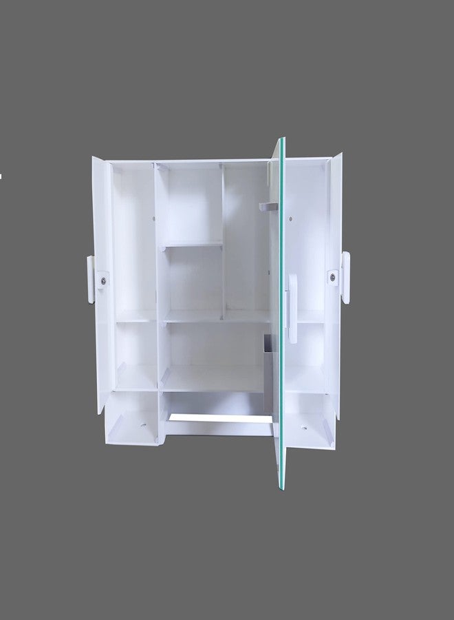 WINACO Monalisa Rich Look White Acrylic 18 x 4" x 14" Bathroom Cabinet Wall Mount Cosmetic & Cutlery Storage Organizer (White) - Image 4