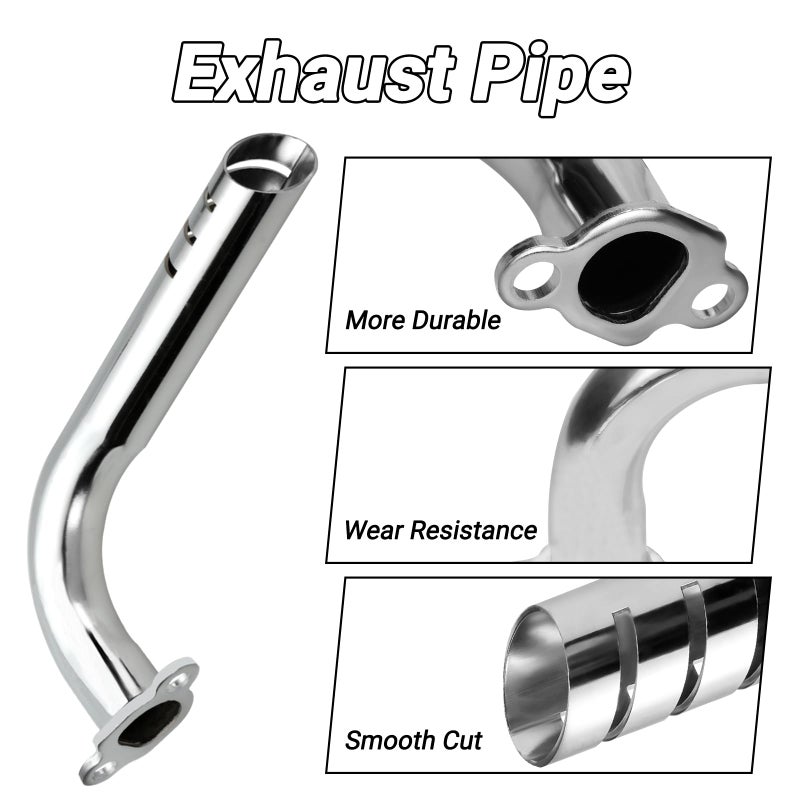 FVRITO Mini Bike Carburetor Exhaust Pipe Stage 2 Kit Compatible with Predator 212cc 196cc GX160 GX200 Engine Coleman CT200U BT200X Minibike KT196 Go Kart Baja Warrior Massimo MB200 Performance Parts - Image 4