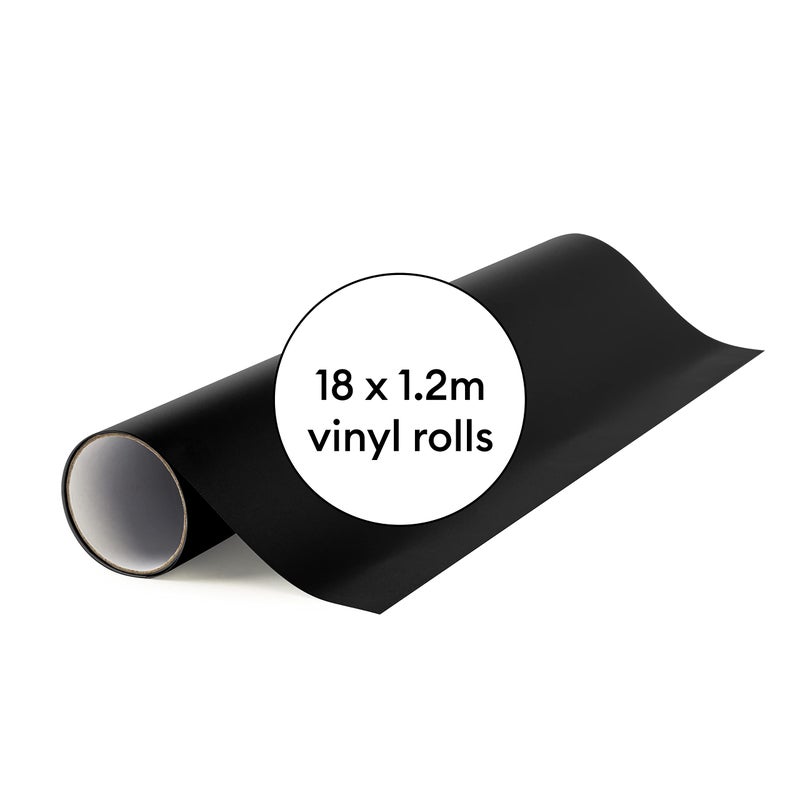 Cricut Removable Vinyl Bundle 18Pack  Black  219m 72ft Total Length  18 x Self Adhesive Vinyl Rolls 305cm x 12m 12 x 48 per roll  for use with All Cricut Cutting Machines