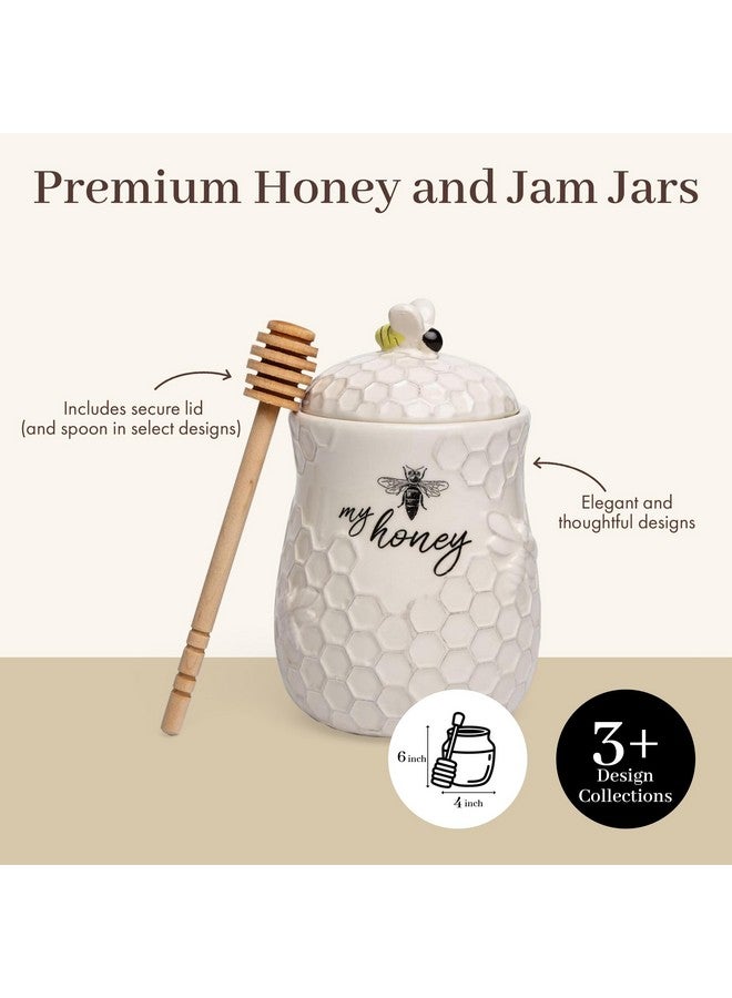 Young's Inc. Ceramic Honey Jar with Wooden Honey Dipper - Farmhouse Kitchen Decor - Tea Accessories - Image 4