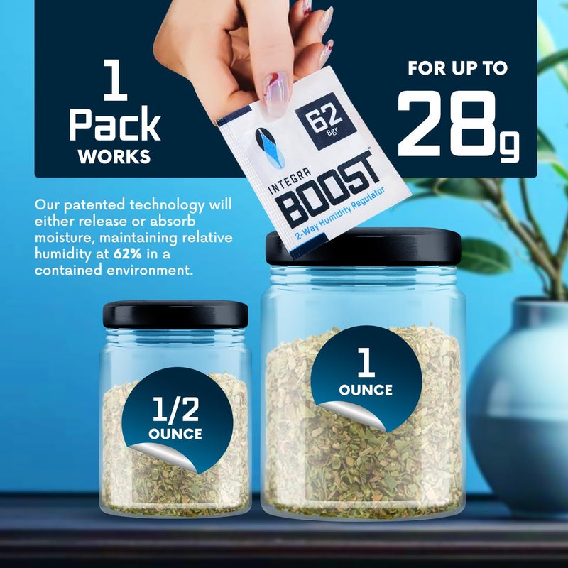 Integra Boost 2-Way Humidity Control Pack - Preserve Flavor & Control Humidity at 62% RH - Moisture Absorber for Herbs, Spices & More - 8 Gram (Pack of 20) - Image 3