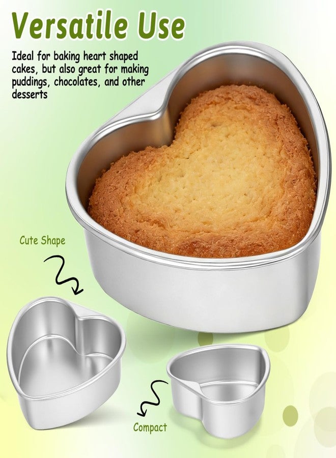 DEARMAMY 8 Inch Heart Cake Pan, Aluminum Heart Cake Tin Baking Mold for Flan Cheesecake Chocolate Muffins Nonstick Baking Pans for Kitchen Valentine's Day Birthday Wedding - Image 4
