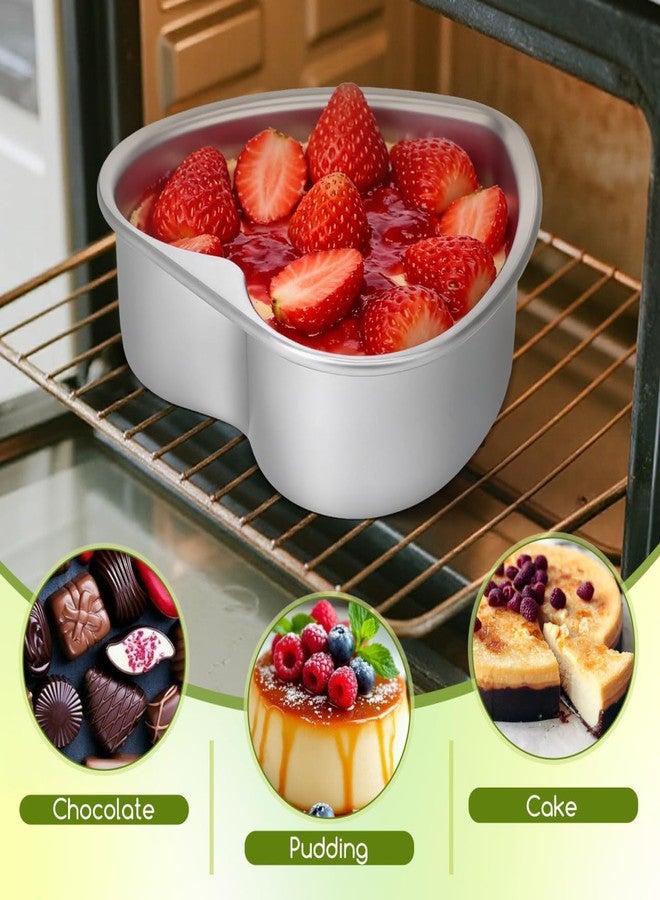 DEARMAMY 8 Inch Heart Cake Pan, Aluminum Heart Cake Tin Baking Mold for Flan Cheesecake Chocolate Muffins Nonstick Baking Pans for Kitchen Valentine's Day Birthday Wedding - Image 2