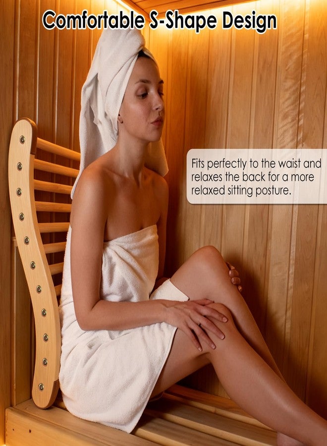 Danghyuk Sauna Backrest Wooden Sauna Accessories （Assembly Required） Non-slip Comfort Sauna Backrest Ergonomic S-shaped Sauna Backrest Relaxes the Back Pine Sauna Backrest Suitable for Sauna Environment - Image 3