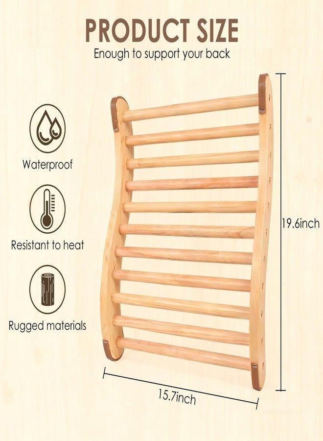 Danghyuk Sauna Backrest Wooden Sauna Accessories （Assembly Required） Non-slip Comfort Sauna Backrest Ergonomic S-shaped Sauna Backrest Relaxes the Back Pine Sauna Backrest Suitable for Sauna Environment - Image 2