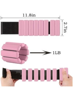 MIXDE Pilates Wrist & Ankle Weights for Women, Wearable Strong Arm & Leg Weights Set of 2(1Lbs Each), Adjustable Ankle Weights for Walking, Yoga, Dance, Barre,Gym  - Image 2