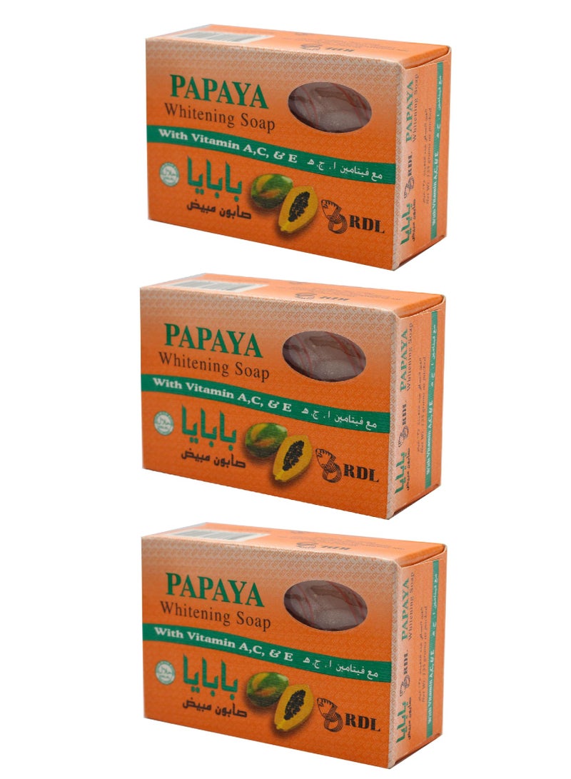 ار دي ال 3 قطع من صابونة البابايا لتبييض البشرة 135 جرام - Image 1