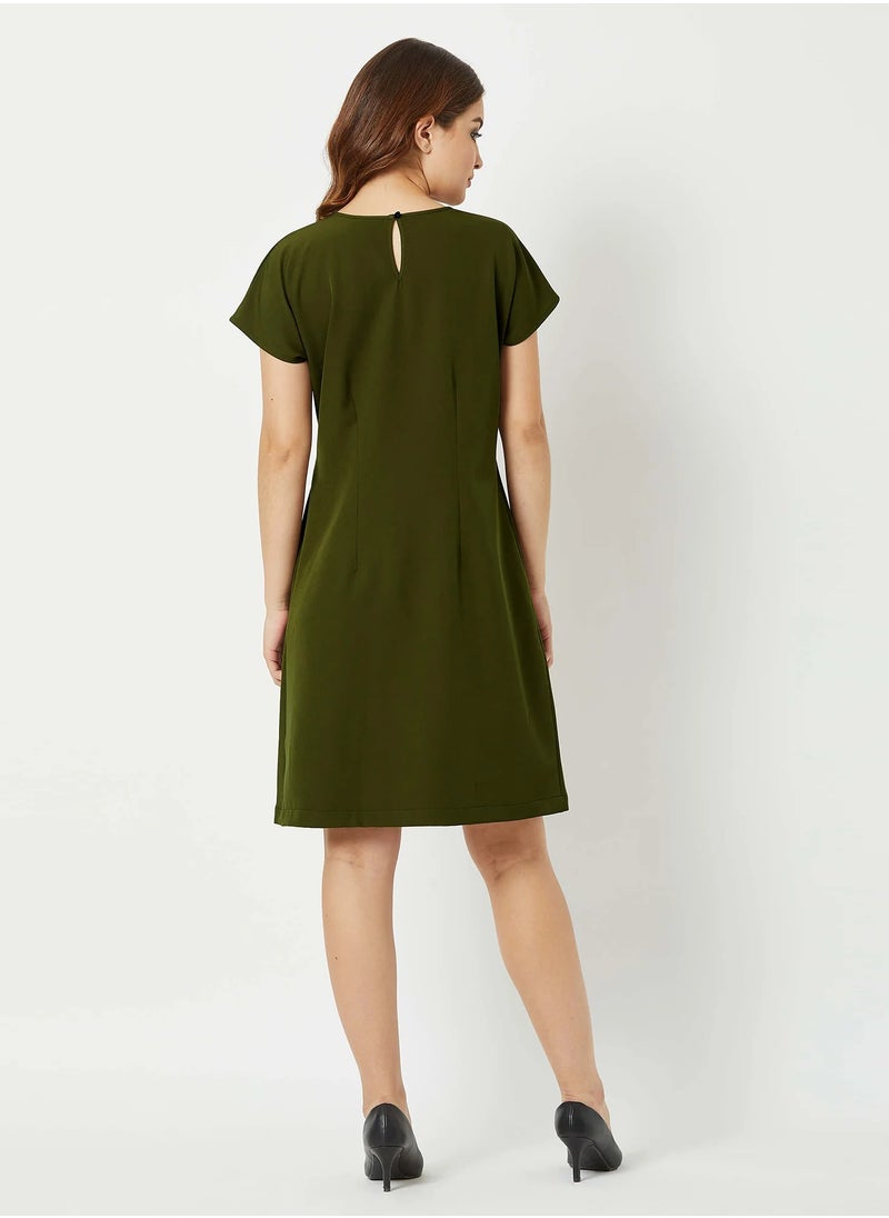 Salt Attire Women's Juniper Dress Stylish Drop Shoulders, Adjustable Waist Tie Belt, and Soft Anti-Wrinkle Moss Crepe Fabric for Versatile Day-to-Night Wear  - Image 5