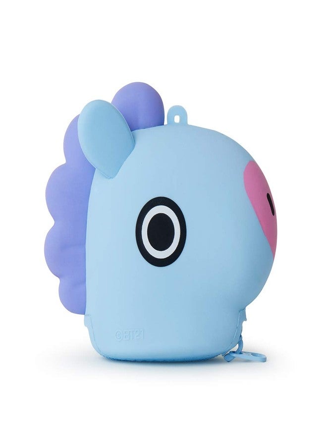BT21 MANG Character Silicone Small Coin Purse ID Credit Card Wallet Toiletry Pouch with Zipper, Light Blue/Purple - Image 3