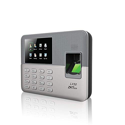 ZKTeco LX50 Biometric Fingerprint Time Attendance Clock | Plug & Use Fingerprint Attendance System |No Monthly Fees | Employee Check-in Recorder with Built-in SSR Excel Software - Image 1