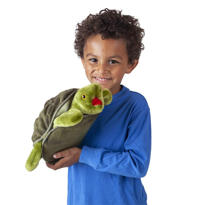 Folkmanis Turtle Plush Hand Puppet, 8" - Image 3