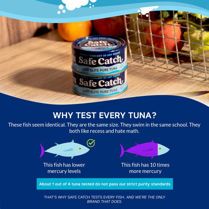 Safe Catch Canned Wild Tuna Fish, Wild Caught, Lowest Mercury, Gluten-Free, Kosher, Non-GMO, Whole30 Approved, Paleo, Keto Food, 5oz Can, 12-Pack - Image 5
