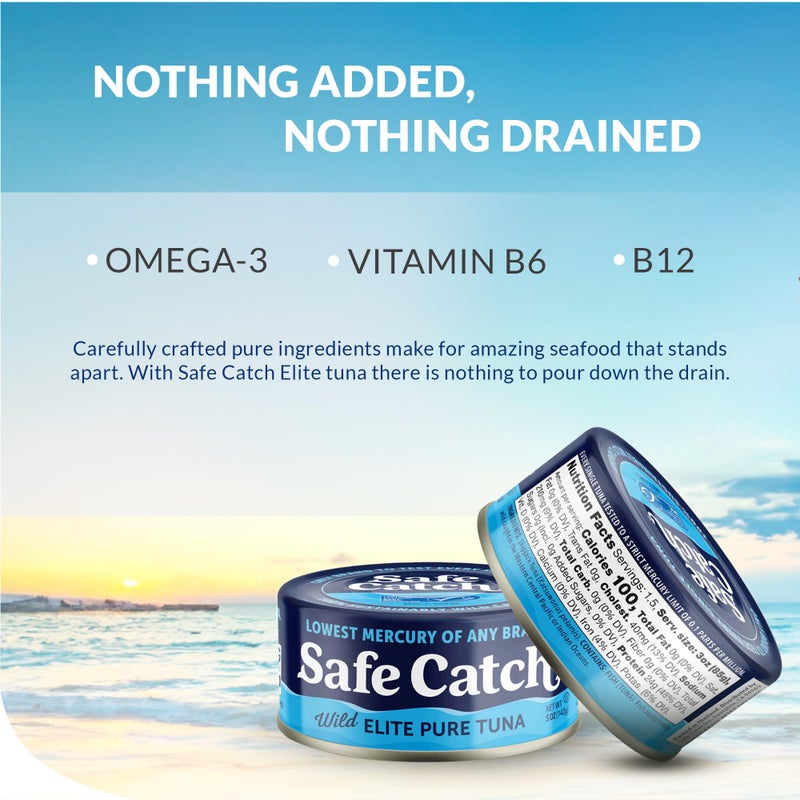 Safe Catch Canned Wild Tuna Fish, Wild Caught, Lowest Mercury, Gluten-Free, Kosher, Non-GMO, Whole30 Approved, Paleo, Keto Food, 5oz Can, 12-Pack - Image 4
