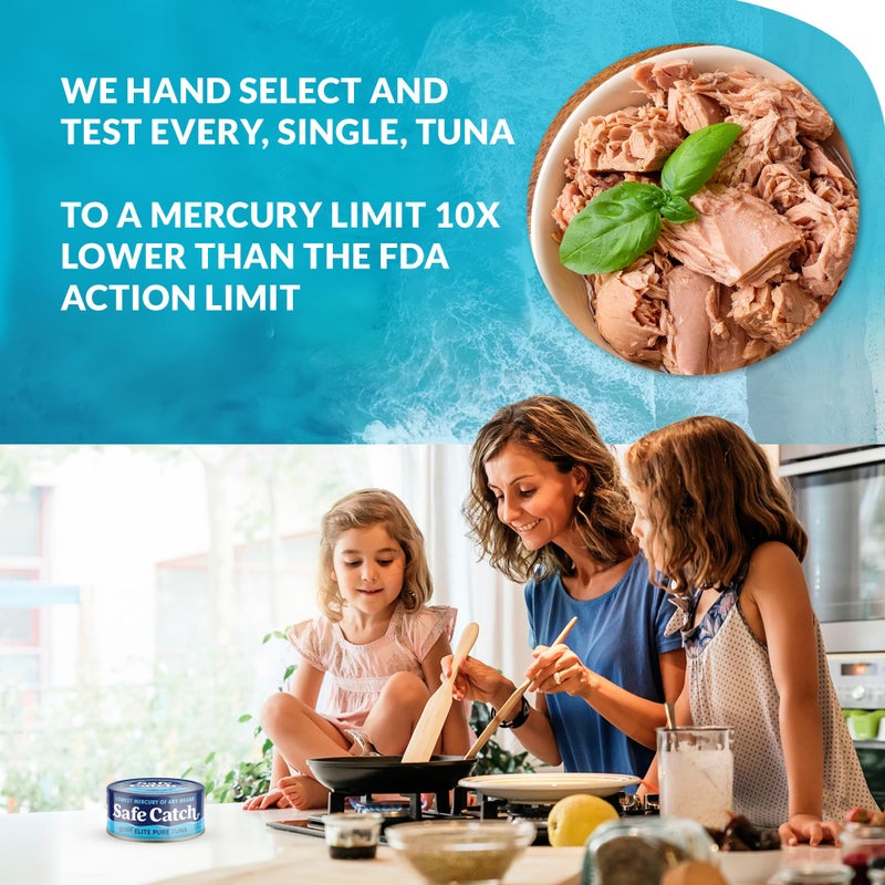 Safe Catch Canned Wild Tuna Fish, Wild Caught, Lowest Mercury, Gluten-Free, Kosher, Non-GMO, Whole30 Approved, Paleo, Keto Food, 5oz Can, 12-Pack - Image 3