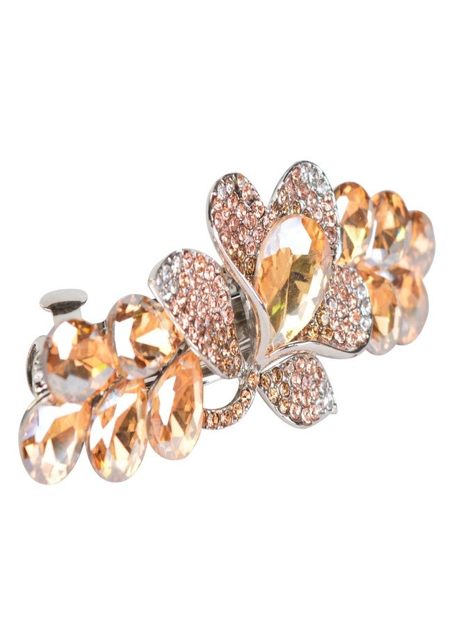 Sankuwen Flower Luxury Jewelry Design Hairpin Rhinestone Hair Barrette Clip(Style C,Champagne) - Image 2