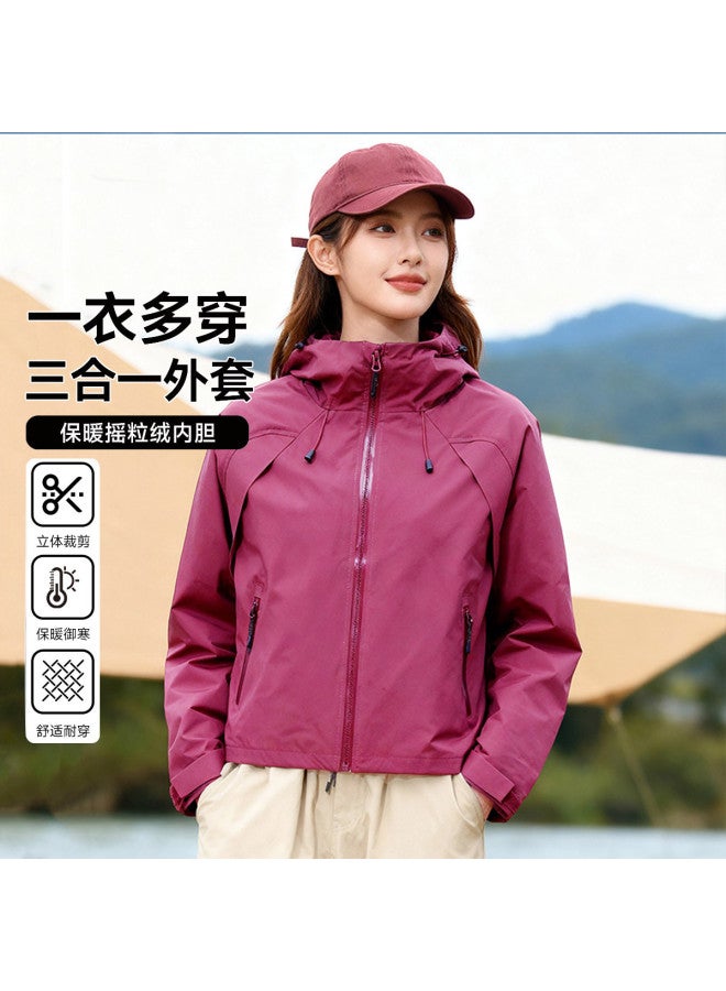 Fapai Women's Casual Outdoor Fleece Jacket Two-piece Set Hooded Jacket Women - Image 2