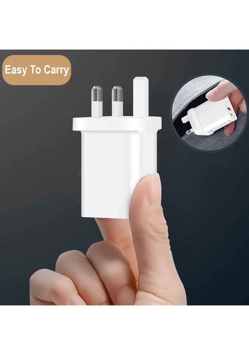 Generic - 20W USB C and A Wall Plug Fast Charger, Suitable for Most Mobile Phones and Tablets, Dual Ports Type C & A UK Power Adapter for iPhone/Google Pixel/iPad - Image 1