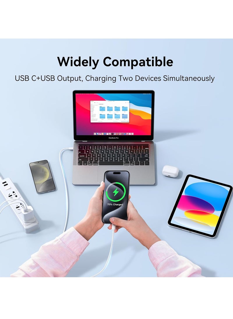Generic - 20W USB C and A Wall Plug Fast Charger, Suitable for Most Mobile Phones and Tablets, Dual Ports Type C & A UK Power Adapter for iPhone/Google Pixel/iPad - Image 1