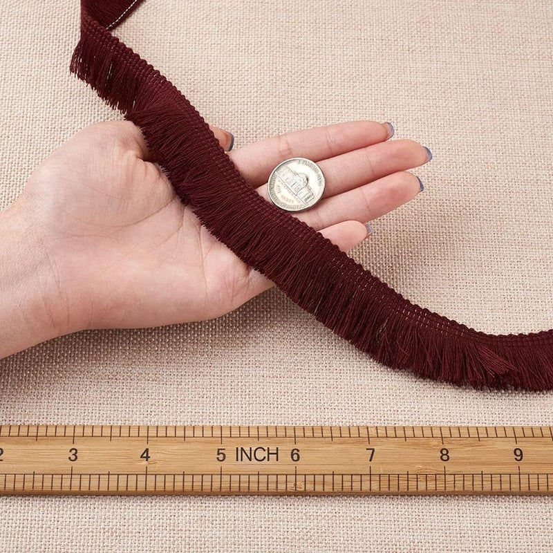 Mega Pet MegaPet Polyester Fringe Tassel Lace Ribbon Trims 1 Inch x 27 Yards Chainette Fringe Fibre Trim Coconut Brown for Sewing Quilting Lampshade Curtain Decoration - Image 3