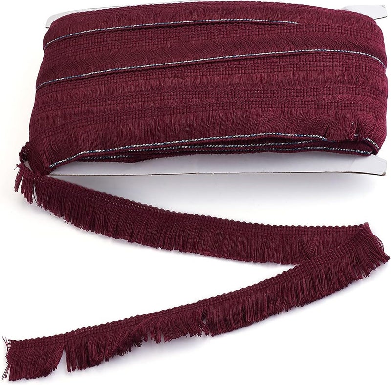 Mega Pet MegaPet Polyester Fringe Tassel Lace Ribbon Trims 1 Inch x 27 Yards Chainette Fringe Fibre Trim Coconut Brown for Sewing Quilting Lampshade Curtain Decoration - Image 1