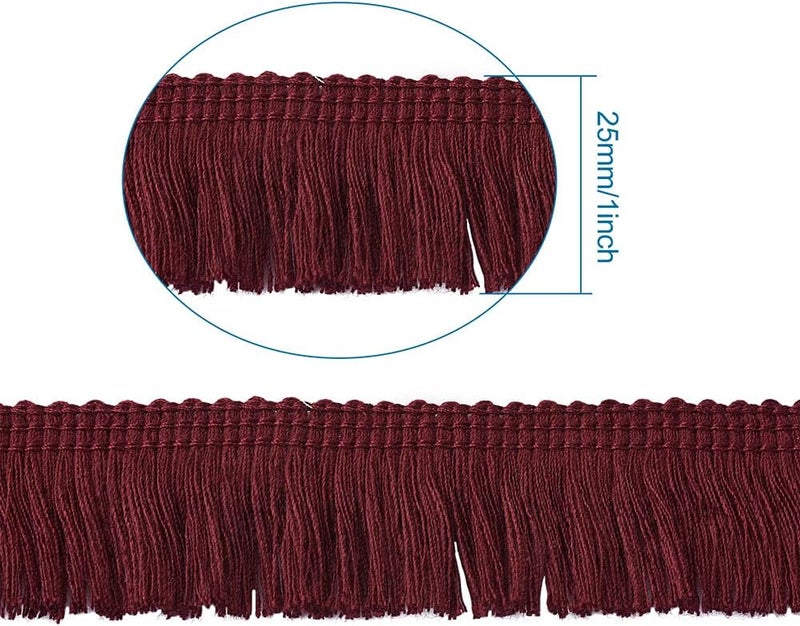 Mega Pet MegaPet Polyester Fringe Tassel Lace Ribbon Trims 1 Inch x 27 Yards Chainette Fringe Fibre Trim Coconut Brown for Sewing Quilting Lampshade Curtain Decoration - Image 2