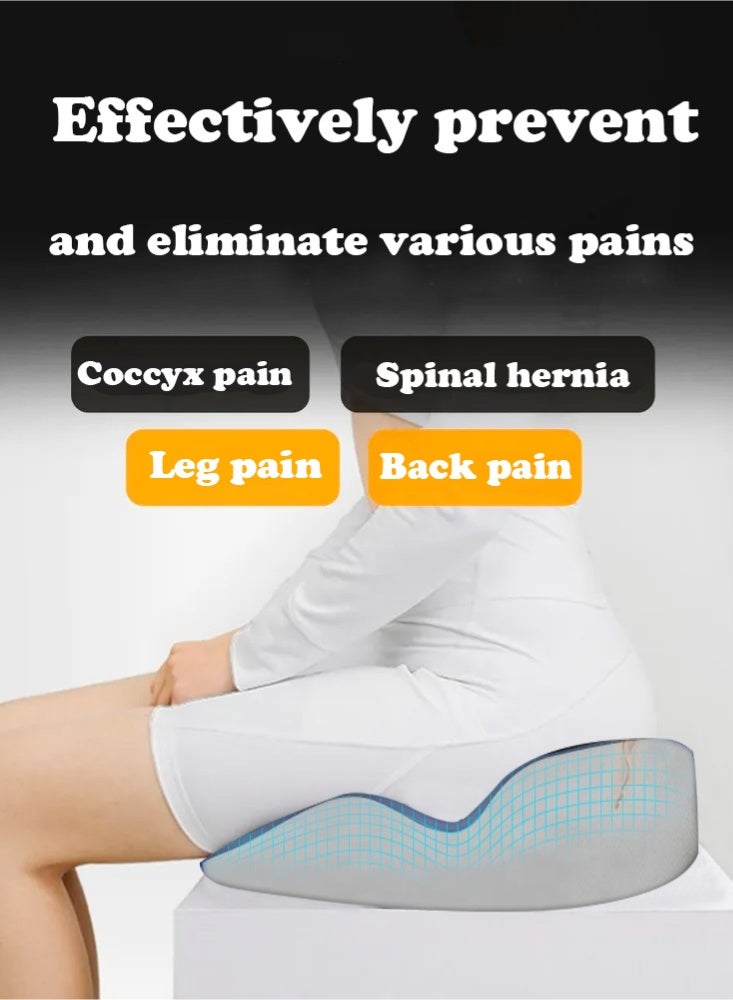 PHISMA Seat Cushion, Non-Slip Chair Cushion with Memory Foam, Tailbone Cushions for Pressure Relief, Computer & Car Seat Cushion (Blue) - Image 3