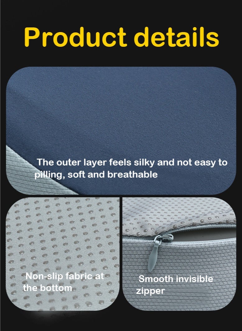 PHISMA Seat Cushion, Non-Slip Chair Cushion with Memory Foam, Tailbone Cushions for Pressure Relief, Computer & Car Seat Cushion (Blue) - Image 5