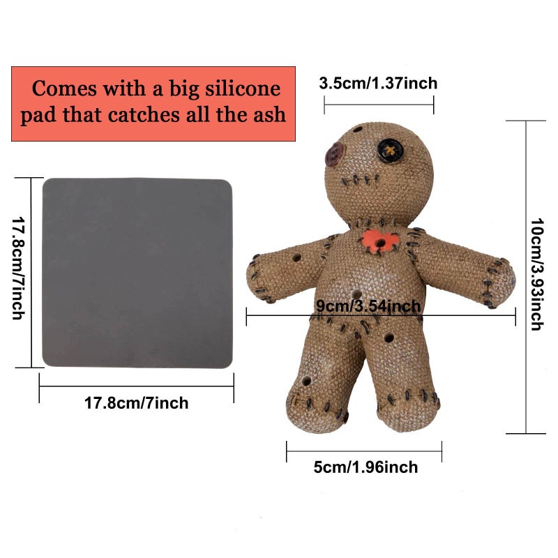 Cacukap Voodoo Doll Incense Holder for Sticks with Ash Catcher, Unique Incense Burner for Praying Desktop Resin Ornament for Yoga Room, Ornament Handmade Craft for Home Decoration - Image 2