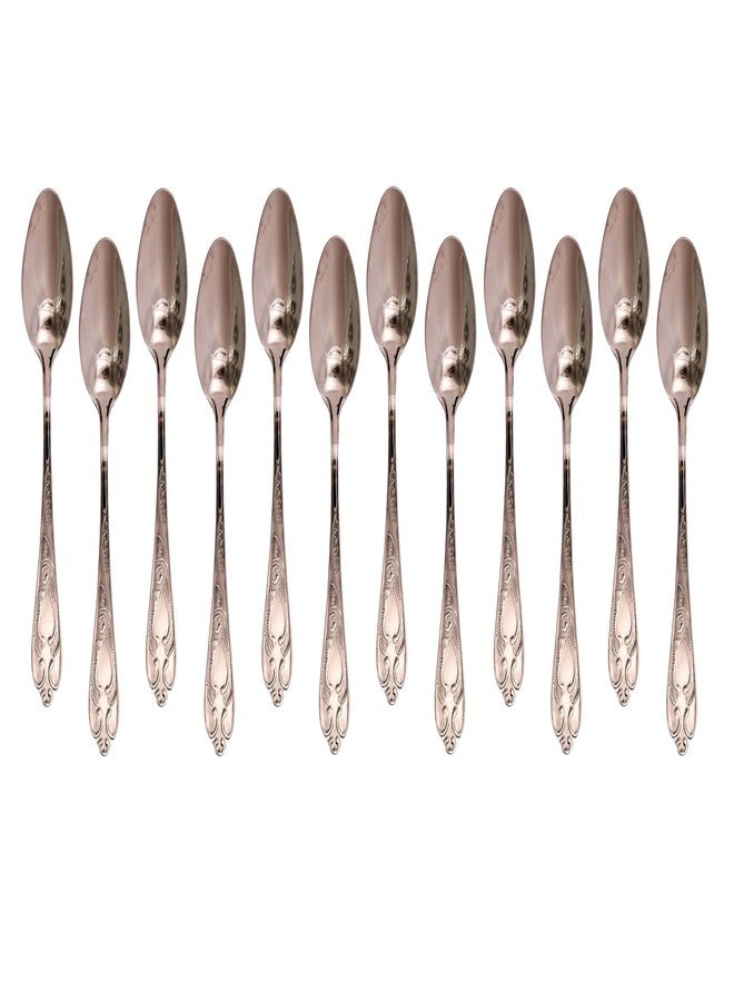 Dev Industries Stainless Steel 12 Piece Tea Spoon Set for Tea, Coffee, Sugar & Spices, Small Spoons, Silver, Length: 14 cm (17 Gauge) (Spoon_(Saphire_Design)_12pcs_Set, Medium) - Image 1