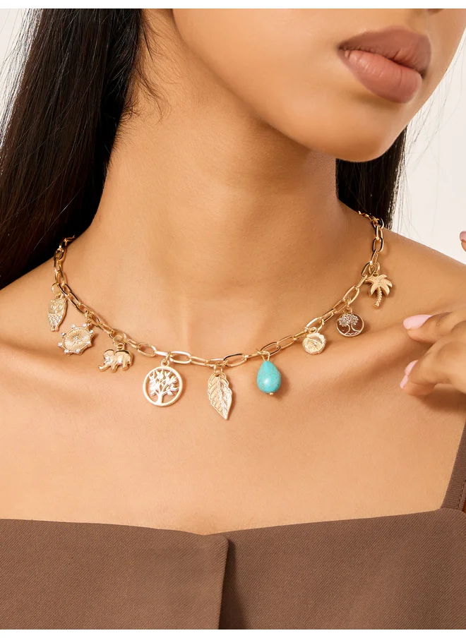 ستايلي Styli Multi Charm Necklace